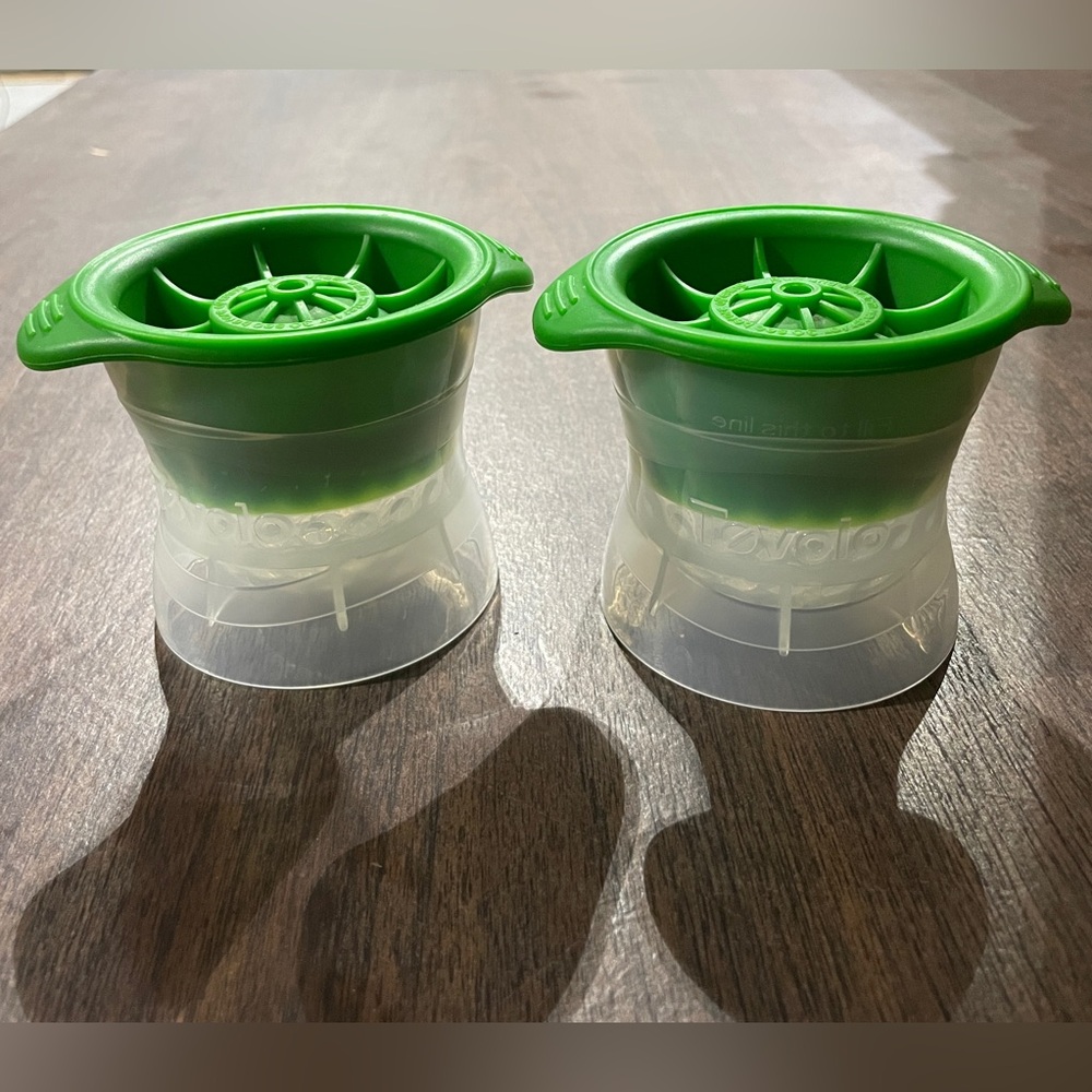 Set of (2) Tovolo Golf Ball Ice Molds for Whiskey & Other Drinks, 2.5" Cubes